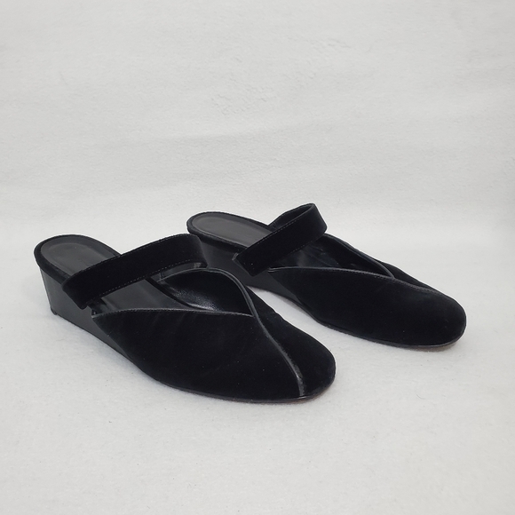 Rachel Comey Babouche Black Velveteen Mules